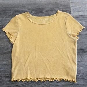 yellow waffle neck tee